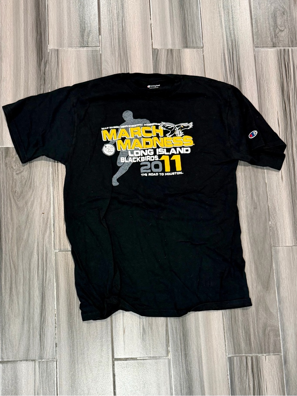 Champion Black March Madness Long Island Blackbirds 2011 Graphic Tee